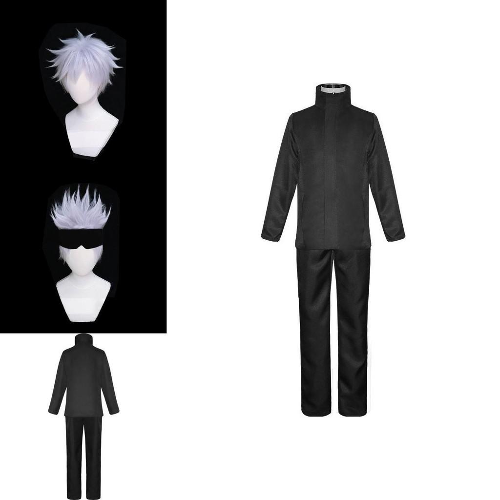 Premium Quality Jujutsu Kaisen Gojo Satoru Cosplay Costume With Stylish Wig For Men