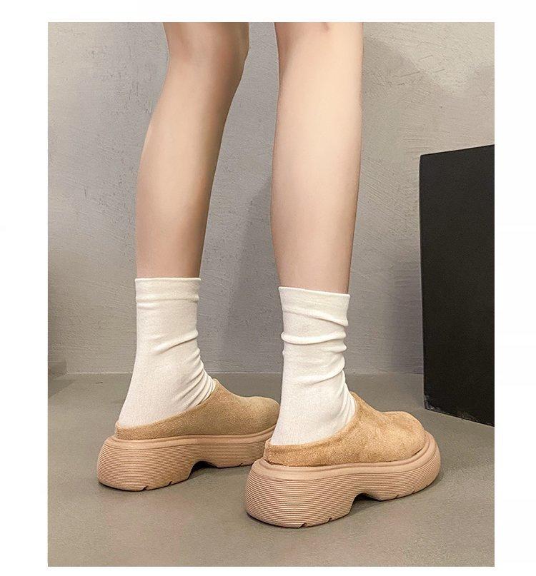 

Тапочки Baotou на толстой подошве, женская верхняя одежда 2024 года, новые повседневные туфли с большой головкой и одной педалью, ленивые туфли-кексы 40 хаки