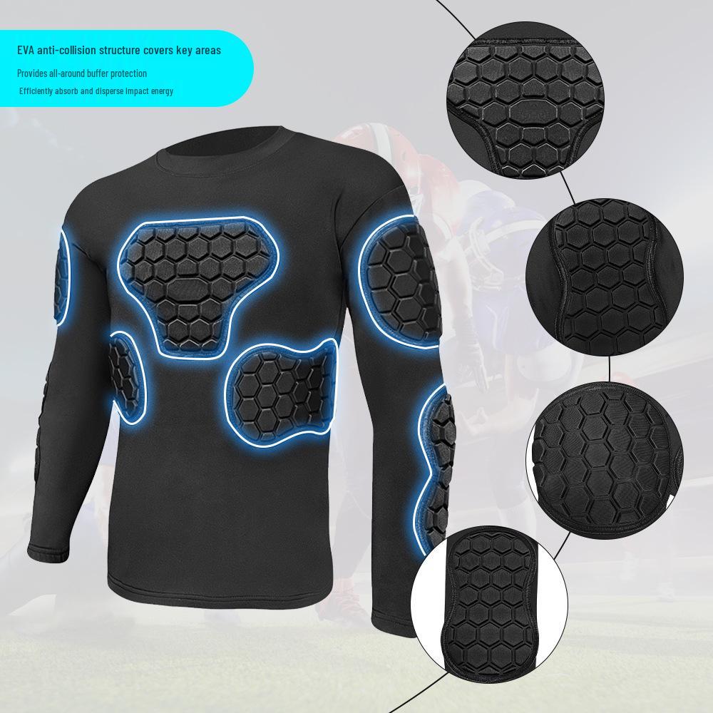 In-Stock Men's Rugby Goalkeeper Long Sleeve Training Uniform Set - Anti-Collision