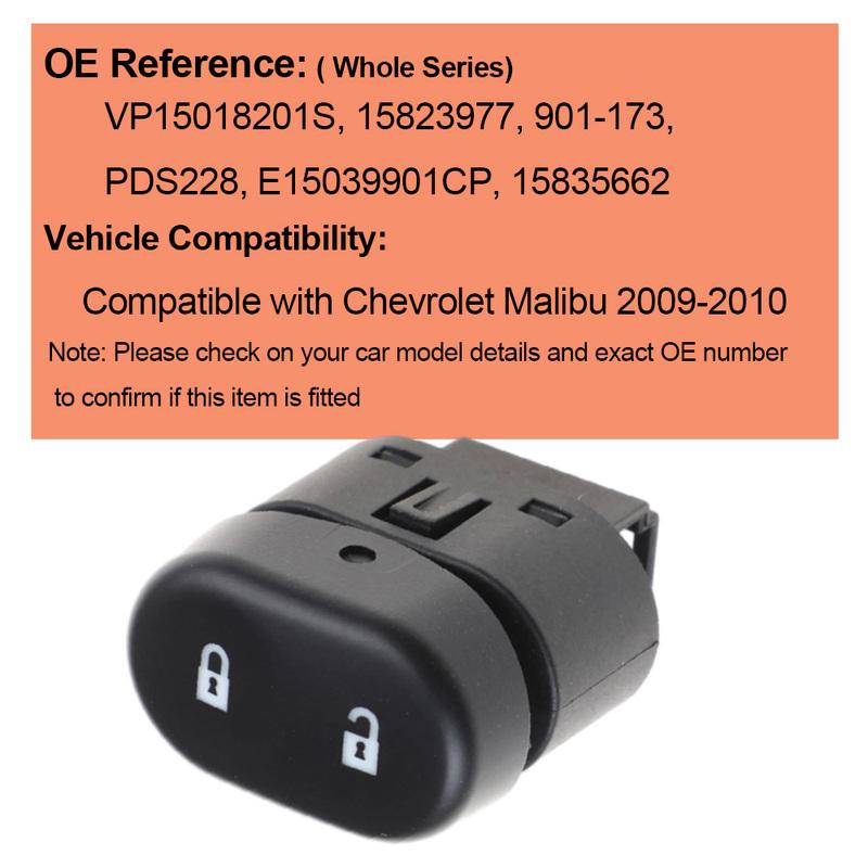 1pc Door Lock Switch Front Left Right 15823977,15835662 for Chevy Malibu 2009-2010