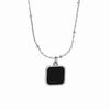 Black Titanium Steel Square Necklace – Luxurious Minimalist Accessory