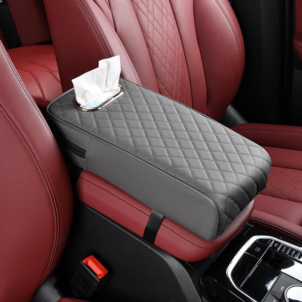 Car Center Console Cover Auto Armrest Box Cover Car Armrest Cushion With Tissue Holder Box Middle Console Covers Center Console