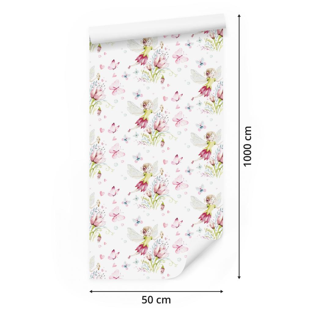 Fairies Among Flowers Wallpaper for Living Room and Bedroom 50x1000