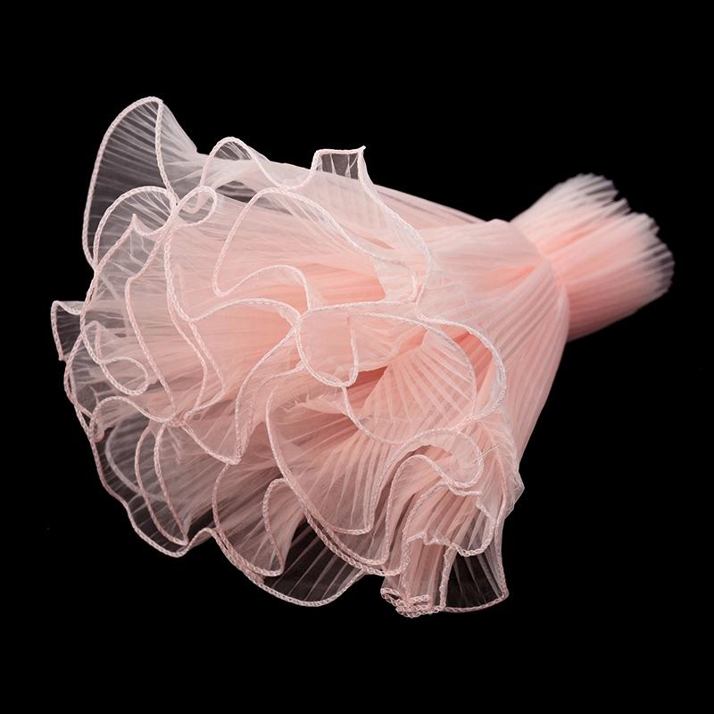 

4 ярда Цветочная упаковочная волнистая пряжа Свадебный декор Ручная работа DIY Упаковочные материалы Упаковочная бумага для букета роз Кружевная сетка розовый