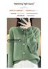 Women's Round Neck Wool Cardigan: Loose Fit, Solid Color, Hollow Long Sleeve - Suitable for Spring, Autumn, and Winter.
