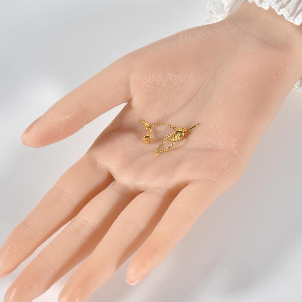 ANDYWEN 925 Silver A Pair Of Gold Silver Fashion Long Chain Tassel Stud Earrings Ladies 2023 High Jewelry