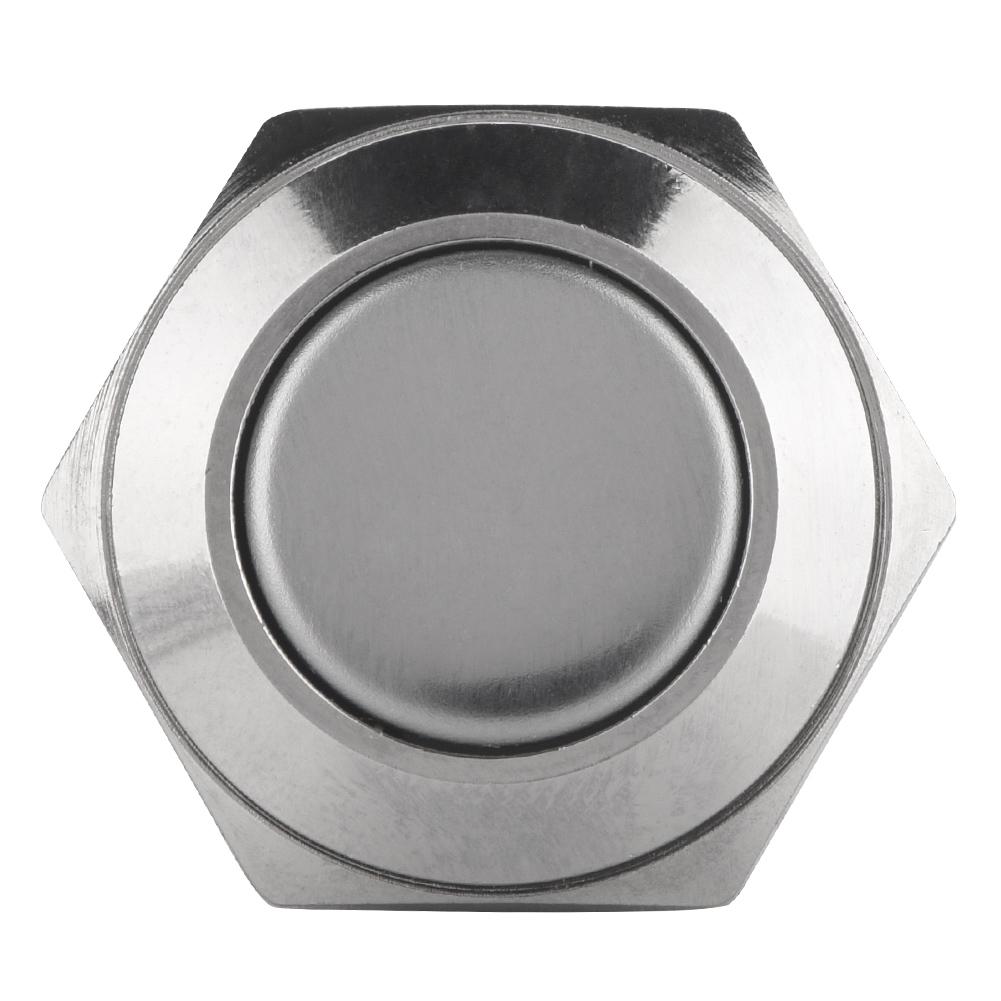 Conjunto de 5 Peças 16mm 250V Metal À Prova D'água 2 Pinos Mini Interruptor de Botão de Pressão(Cabeça chata)