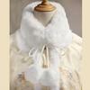 Furry Short Hanfu Scarf Short Tie Closure White Neck Scarf for Women Girls
