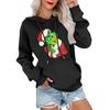 Women's Casual Comfortable Neck Hooded Long Sleeve Christmas Print Warm Sweatshirt