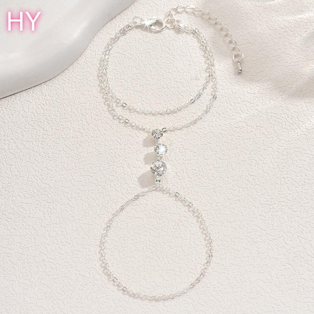HY Ear Bone Clip Fashion Diamond-studded Finger Bracelet Ladies Accessories All High-grade Sense Bride Zircon Hand Back Chain