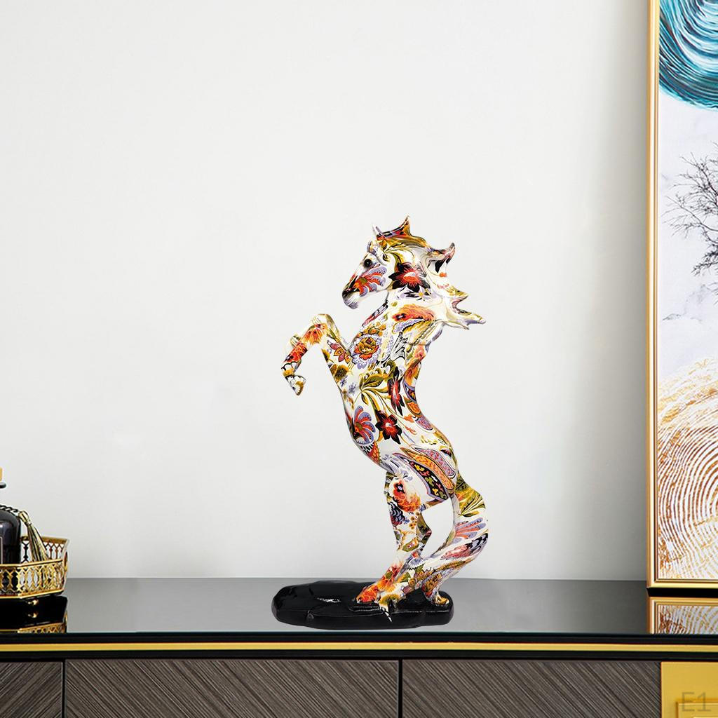 14 inch Standing Horse Resin Statue for Home Decor Animal Ornament Sculpture Art Figurine