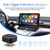 EzoneTronics Wireless CarPlay Android Auto Adapter for Factory Type-c Wired Car, Wireless CarPlay & Android Auto 2 In 1