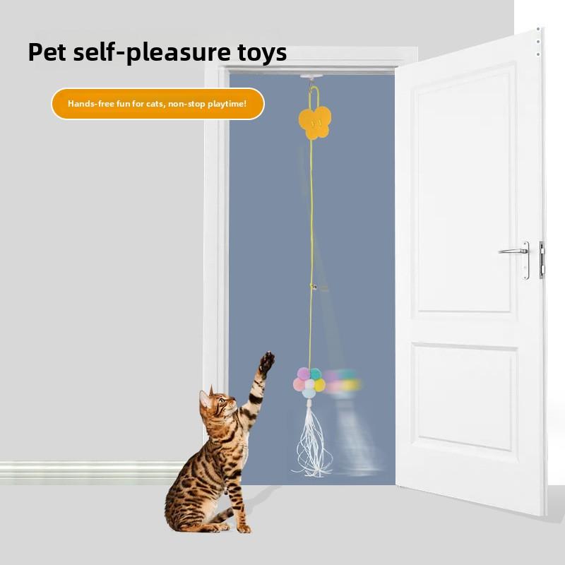 New Elastic Cat Toys, Hanging Door Elastic Rope Cat Toys, Self-entertaining and Boring Swing Cat Toys