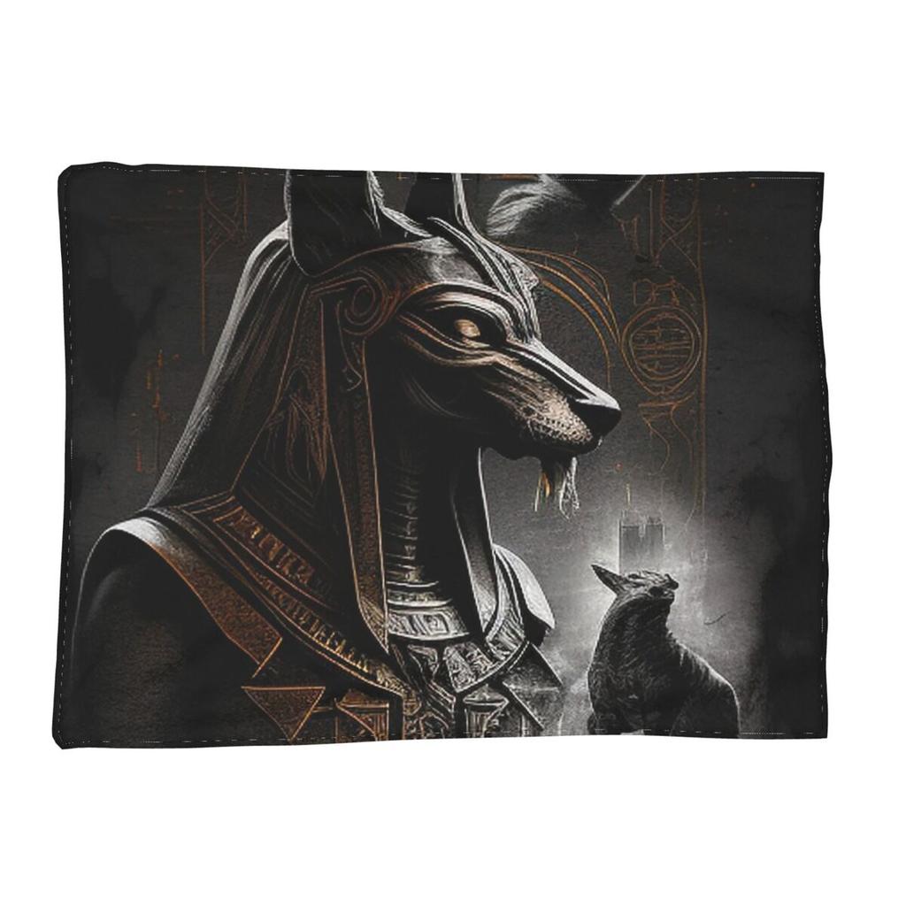 Ancient Egypt God Anubis Egyptian Pharaoh Blanket Soft Warm Flannel Throw Blanket Bedding for Bed Living room Picnic Travel Home