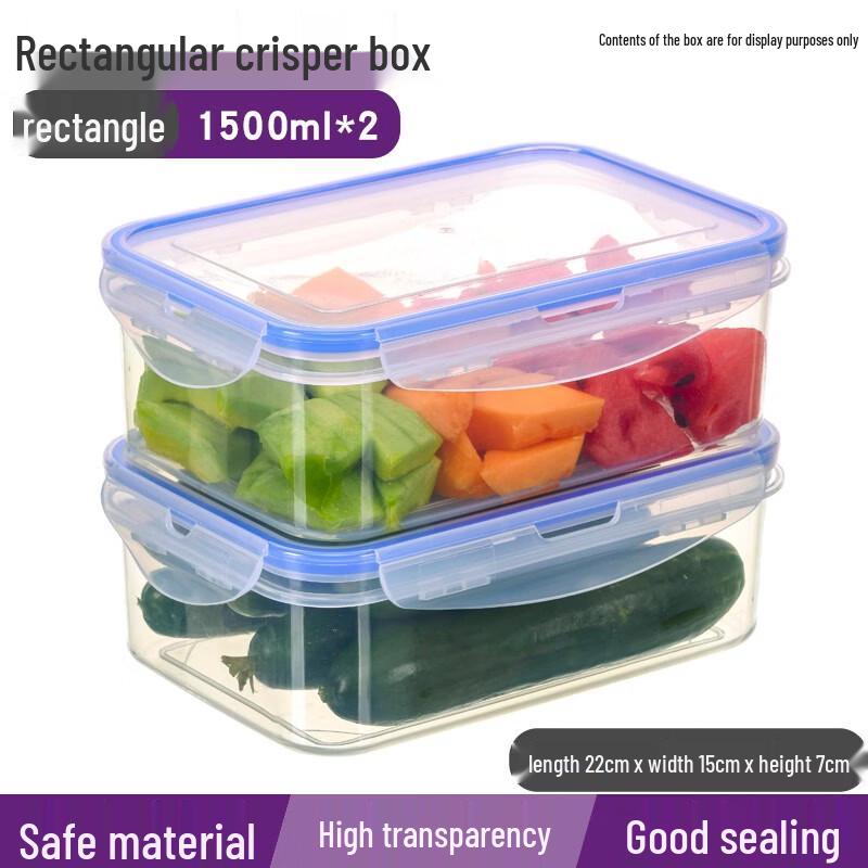 Youde 1500ml Rectangular Food Storage Containers, 2-Pack