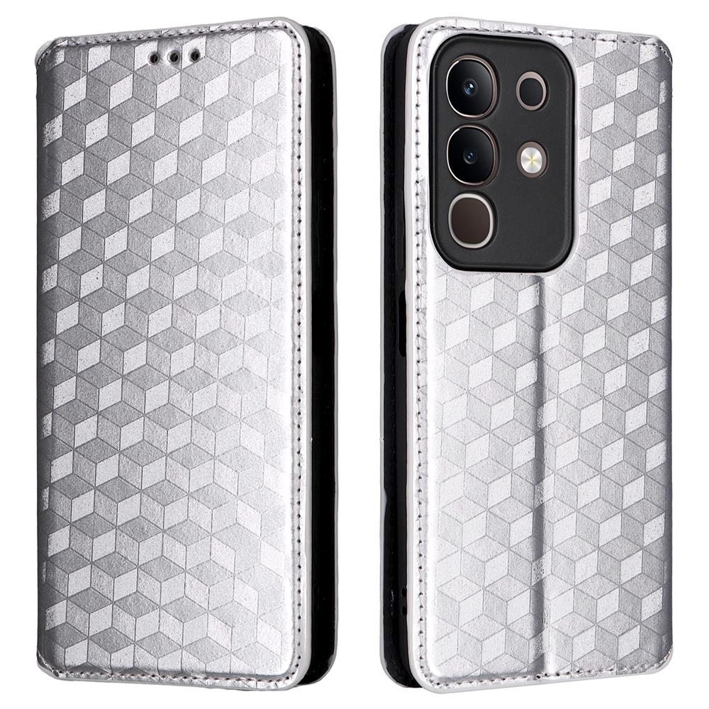 For Vivo Y29 4G/T4x 5G Case Wallet Rhombus Imprinted Leather Phone Cover