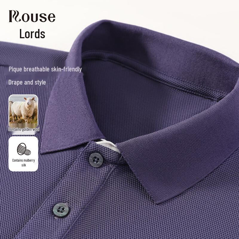 

Men s Wool & Silk Blend Breathable Business Casual Polo Shirt 50