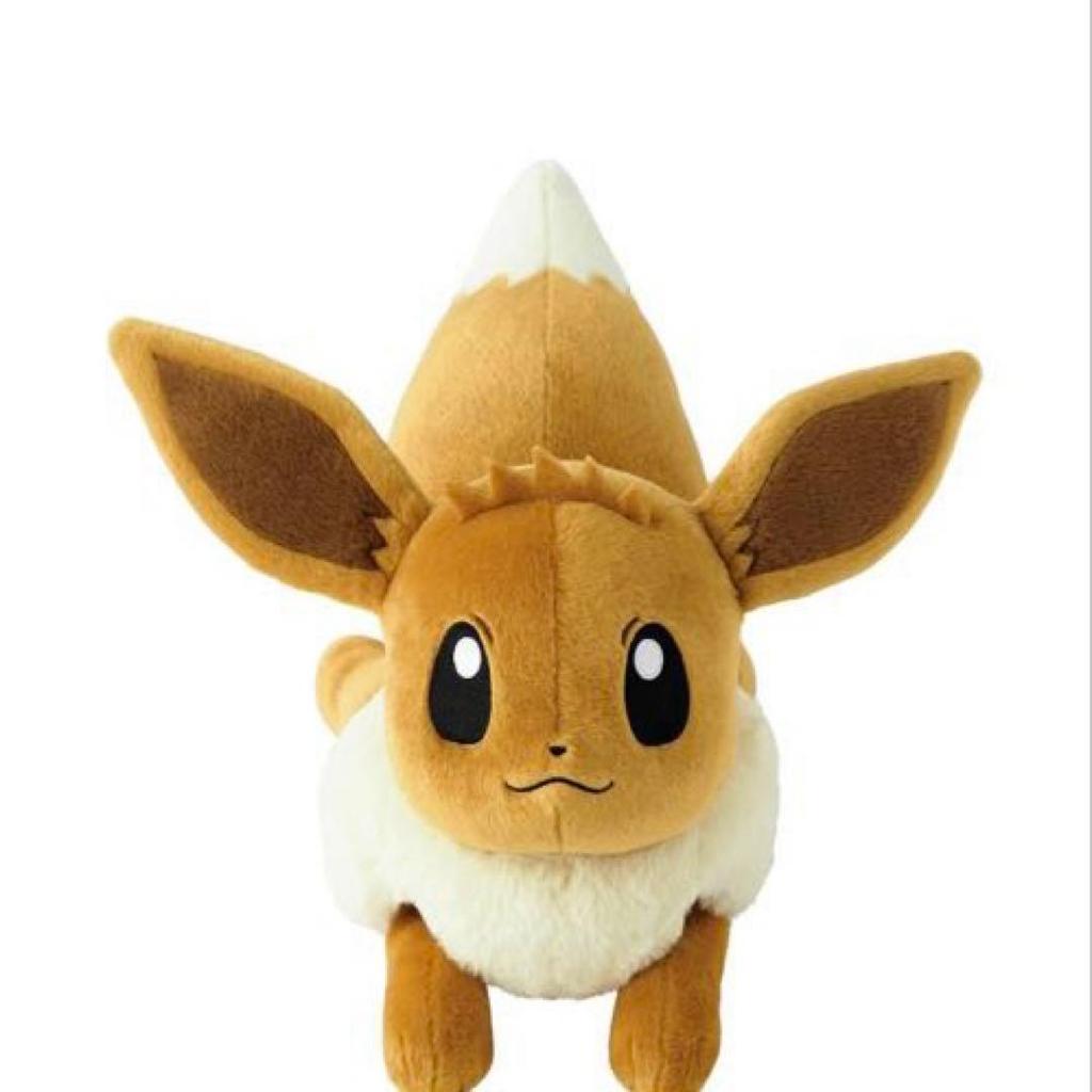 [USED] Birthday Box Plush Toy Life-Size Eevee Lying Down with Bonus Included Pokemon