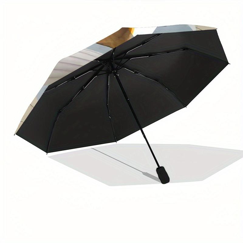 Disney Remy, Cooking Automatic Open/Close Fashion umbrella - Cute Umbrella with Cute Design, Portable 3-Fold Compact Umbrella for Men & Wome