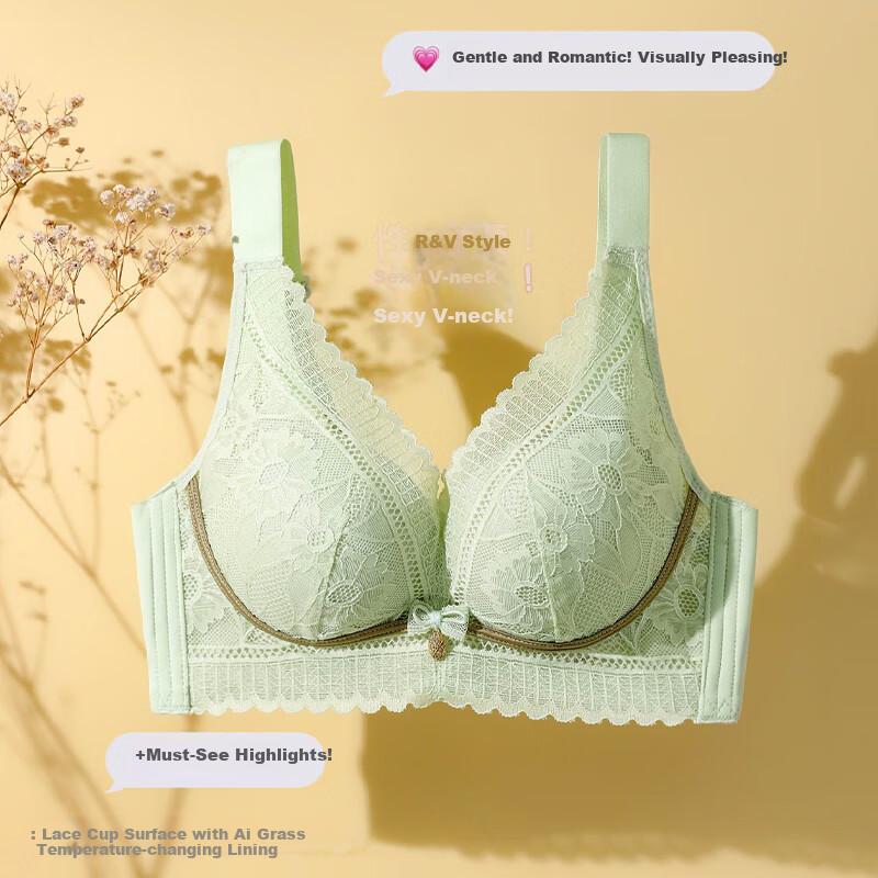 LangSha Women's Wireless Push-Up Bra, Lace Sexy Small Breast Enhancing Bra, Side Support Bra for Valentine's Day Gift for Girlfriend