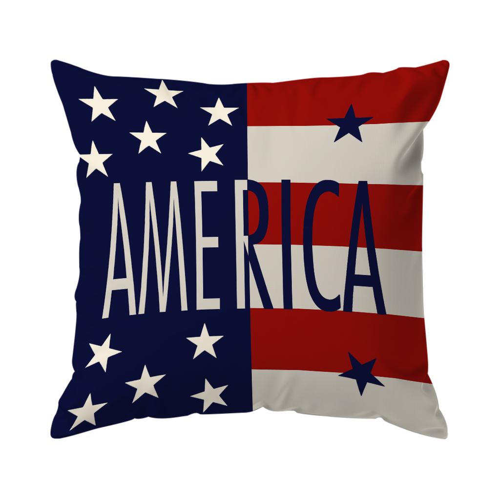 Independence Day Flag Cushions Pillowcase Polyester Cushion Cover Throw Pillow Pillowcover Home Car Sofa Decor