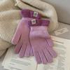 Полиэстеровые перчатки с полными пальцами, морозостойкие, зимние, теплые, модные вязаные перчатки, для студентов