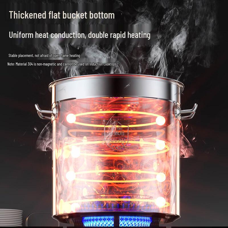 Extra Thick 304 Stainless Steel Commercial Soup Pot with Lid