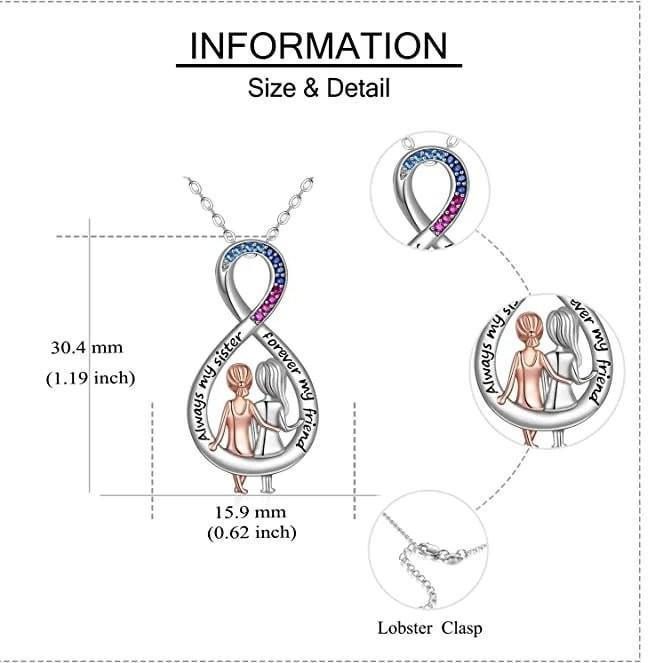 Sisters Love New Necklace Feminine Fashion Pendant Double Color