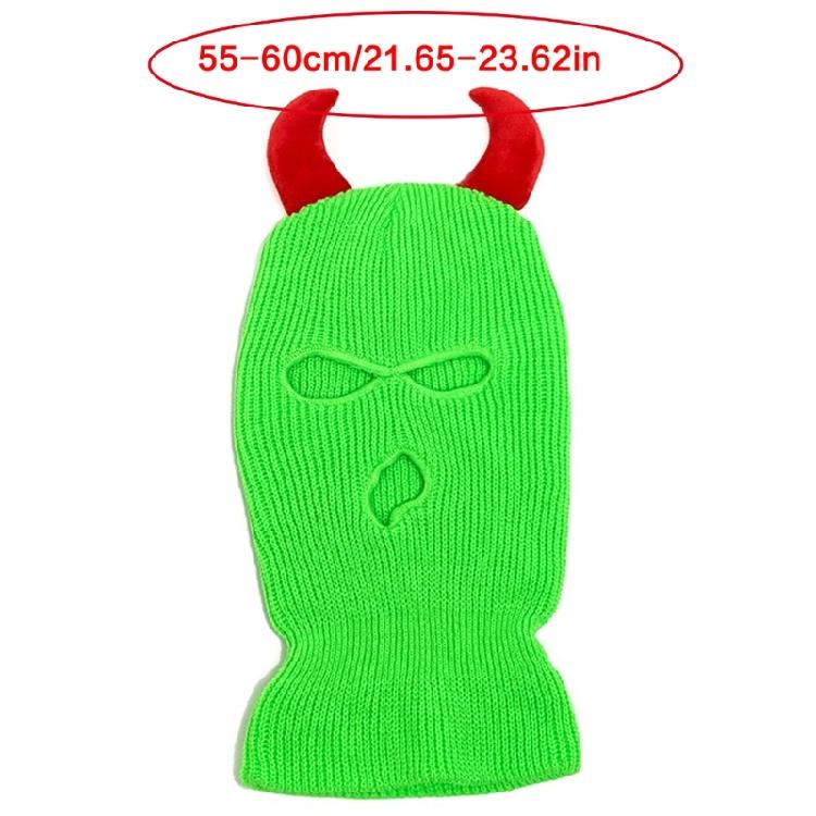 Devil Horn Halloween Caps Breathable Warm Balaclava Caps Adult Winter Cycling Hat Party Hat Soft Face Cover Caps