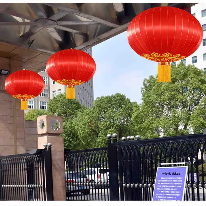 Extra Large Outdoor Red Silk Satin Velvet Lantern