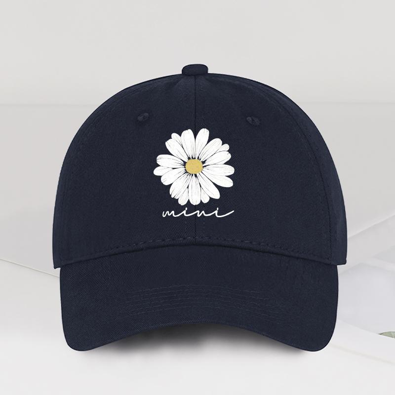 

mini Daisy Flower Print Baseball Cap Adjustable Unisex Mom & Me Matching Sun Hat темно-синього кольору