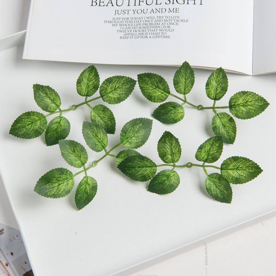 20/40pcs Artificial Plant Pieces Silk Rose Leave Fake Wedding Decor Wreath Festival Decora Home Yard Diy Gifts Box  Flowers Prop