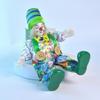 Ceramic Clown Doll Model Figure With Movable Wire Frame Body Halloween Christmas Tree Decoration for Collector