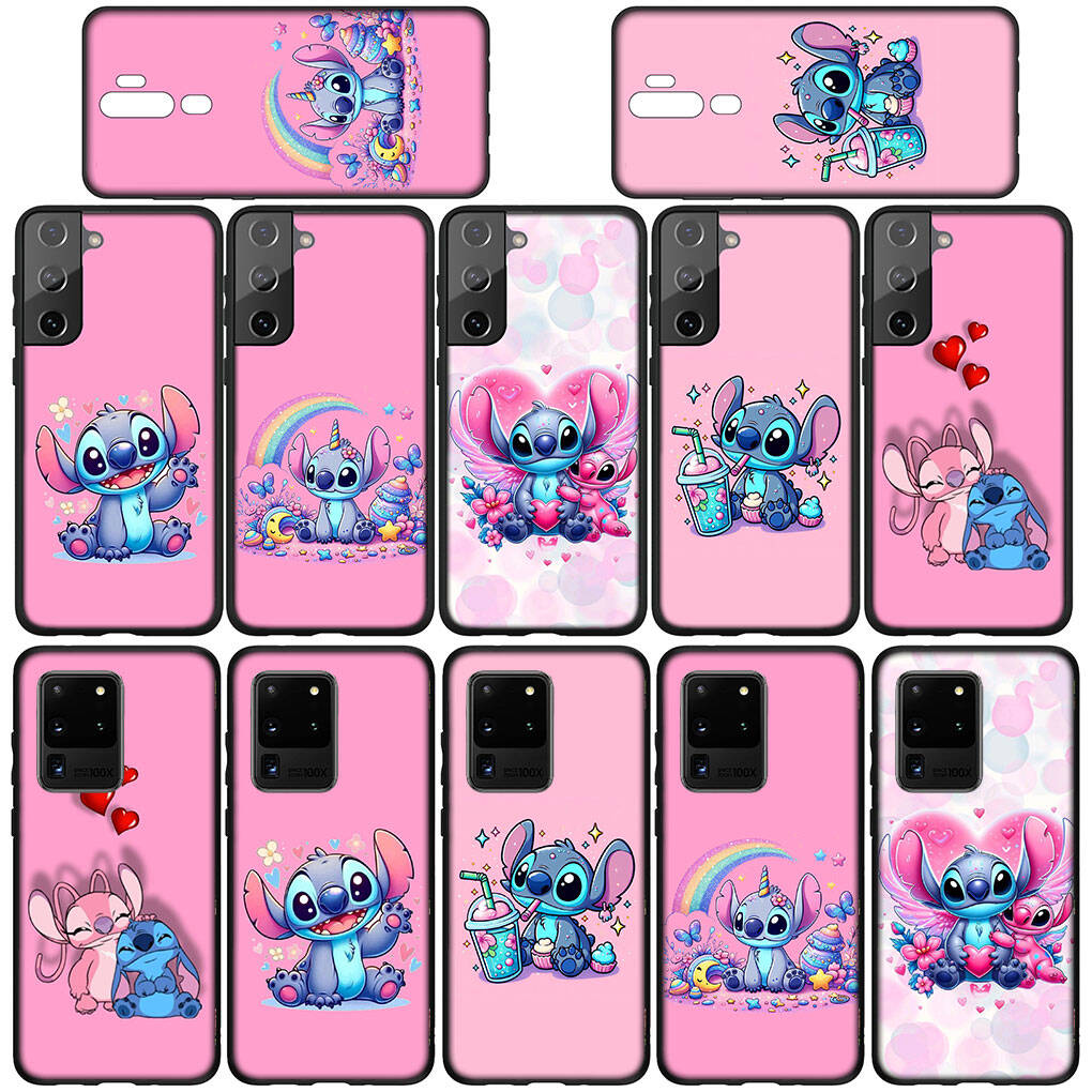 Phone Case for iPhone 17 16 15 Plus X 16E Huawei P30 P20 Lite Redmi Note 14 12 11 13 Pro Max OPPO A60 A80 A40 A18 A38 Blue Lilo Cute Stitch Pink Cover