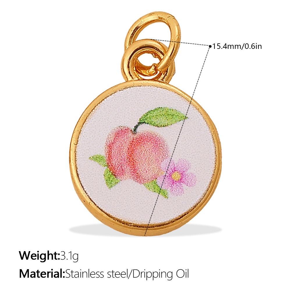 Fashion Enamel Round Brand Pendant Mama Strawberry Love Shape Exquisite Small Pendant