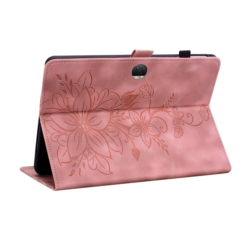 For Honor Pad 9 (Versions: Wi-Fi; 5G/Wi-Fi Also known as Honor Tablet 9). PU Leather Exquisite Floral Embossed Design Tablet Case