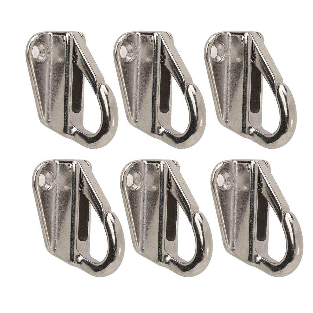 6Pcs Fender Hook Stainless Steel Heavy Duty Spring Buckle Type Fender Hanger for Home Marine Engineering