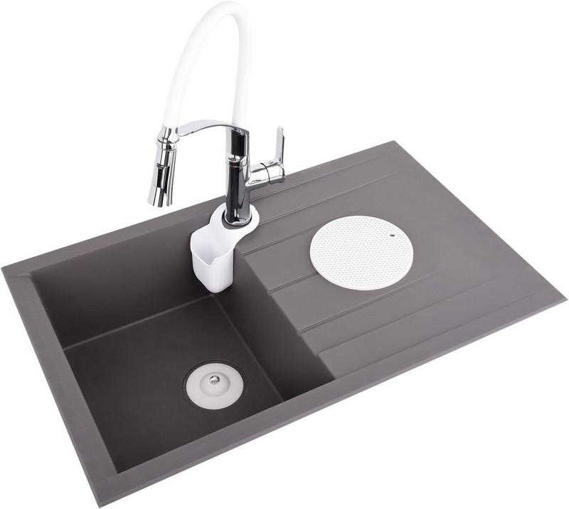 FLEXIBLE 2 SPOUT SINK FAUCET, WHITE - W-75676