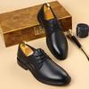 New Men's Business Casual Genuine Leather Shoes, Breathable Lining, Non-Slip Wear-Resistant Sole, Fashion Gentleman Formal Shoes