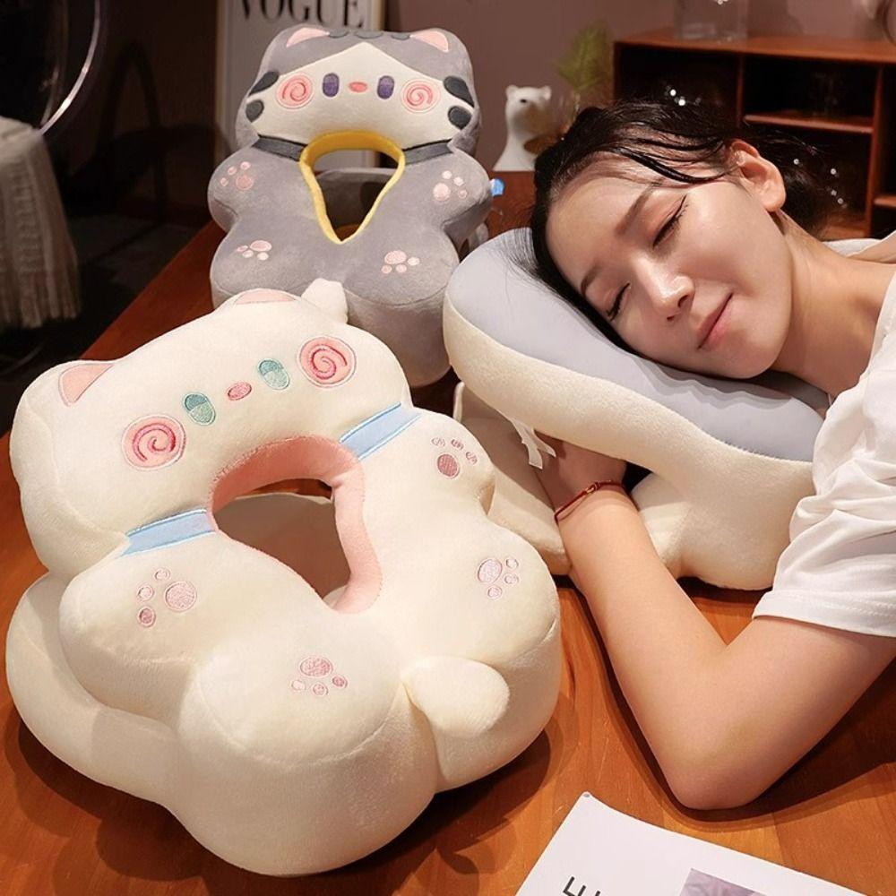 

Double-sided Hand Warmer Pillow Super Soft Cat Pillow Stuffed Toy Cat Office Nap Pillow Men Women Style 1