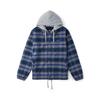 Men's Vans Jackets Unisex Blue White Plaid Hooded (Non-detachable) Moderate