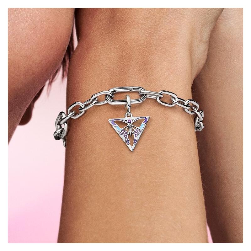 Pandora Butterfly Medal Personalized Fashion 3D 925 Silver Artificial Crystal Enamel Jewelry Accessories Women's Model 792306C01