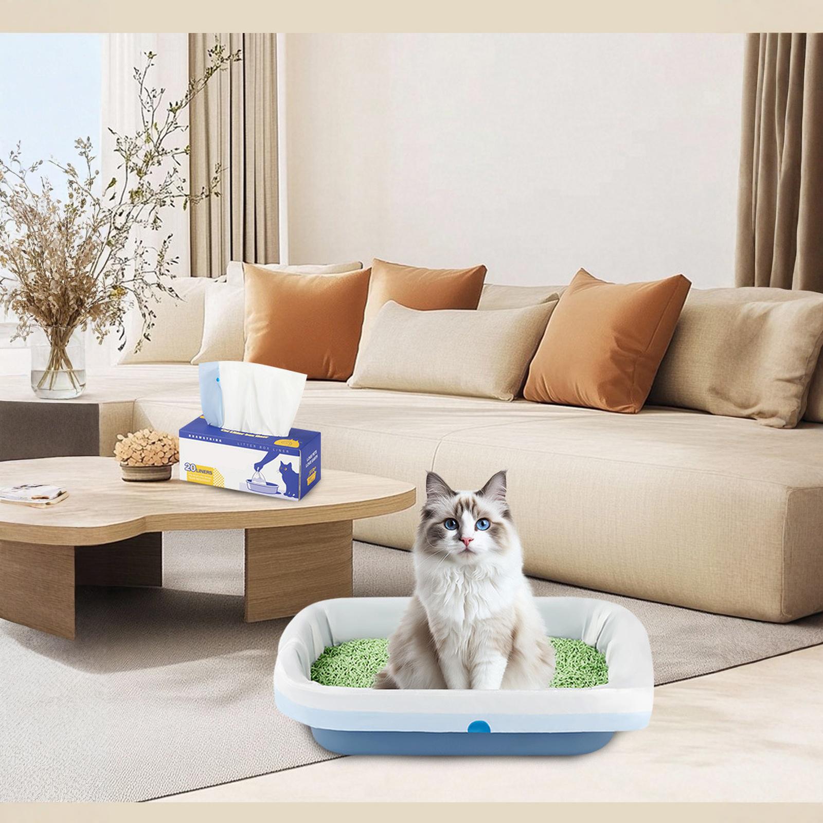 

MeoWant Litter Box Liners, Drawstring Receptacles Bags Thickened Waste Bag for MeoWant MW-SC01/SC02/SC09 Automatic Litter Box one size