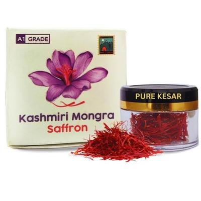 My Pahadi Dukan Reiner Kaschmir-Mongra-Safran | Premium A++ Qualität Kesar 1g | 100% Natürlich & Handverlesen | Reiches Aroma & Tiefe Farbe | Safran