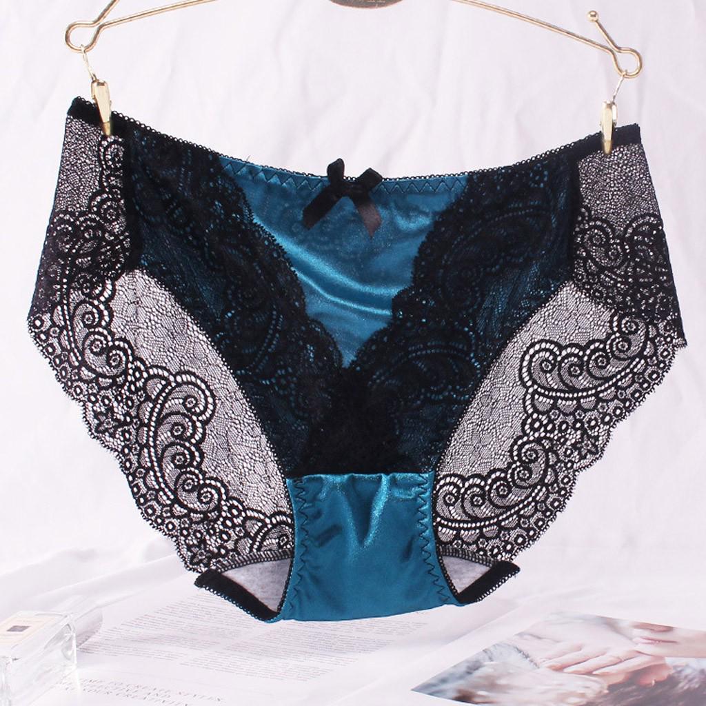 Sexy Ladies Transparent Lace Panties Big Size Cotton Hollow Breathable Quality