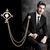 Fashion Arrow Brooch Pearl Crystal Tassel Lapel Pins for Men Alloy Rhinestones Corsage Collar Luxulry Jewelry Gifts
