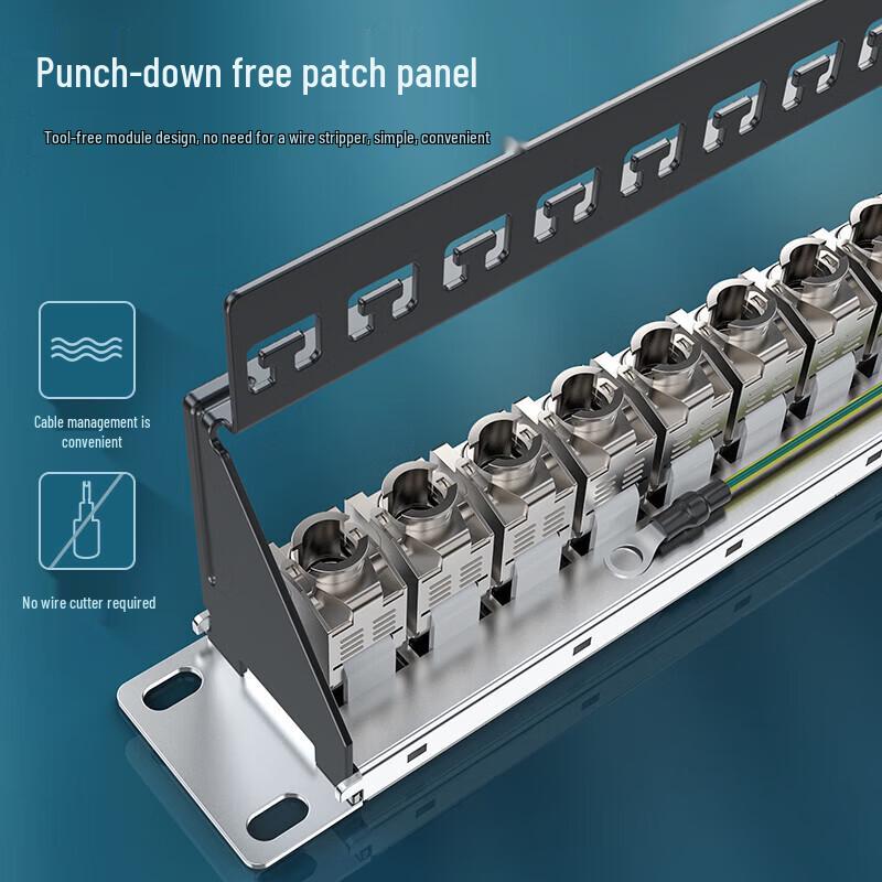 Shengwei Category 6 Shielded 24-Port 1U Rackmount Patch Panel