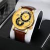Forsining Men' S Mechanical Watch Fashion Double Dial Automatic Winding Men Wristwatches Sport Genuine Leather Clock For Man