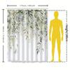 Charming White Flowers and Green Leaves Shower Curtain for Modern Bathroom Decor Waterproof Fabric with Hooks Enhances HomeStyle