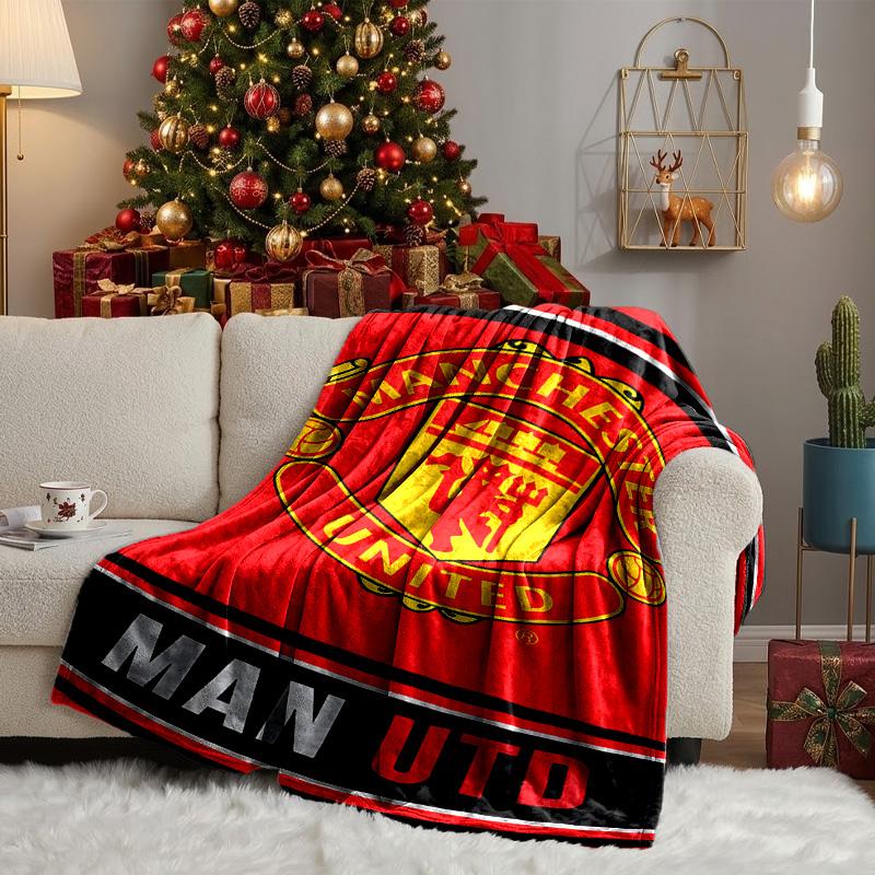 Man-chester Football Blanket Lightweight Ideal Bedding Blanket Perfect for Travel, Camping, Living Rooms, Offices, Sofas, Fan Christmas Gift